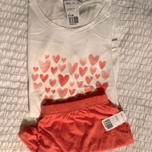 Sleepwear PJ Set Coral/White Large